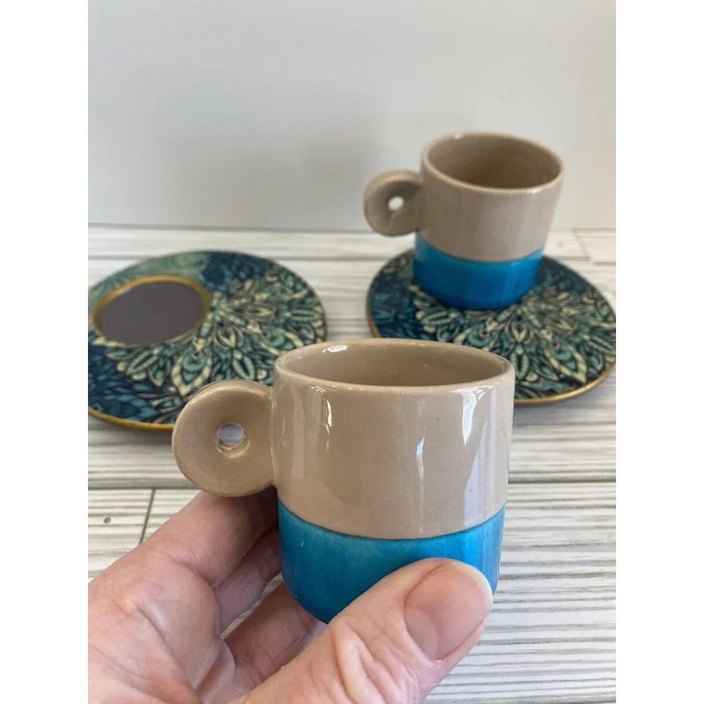 Seyda & Asli Espresso Cup and Saucer. Set‎ of 2.